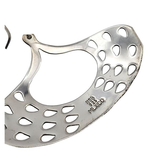 Taxco 925 Sterling Earrings Silver Black Onyx Artisan Drop Chandelier Nouveau - Picture 5 of 12